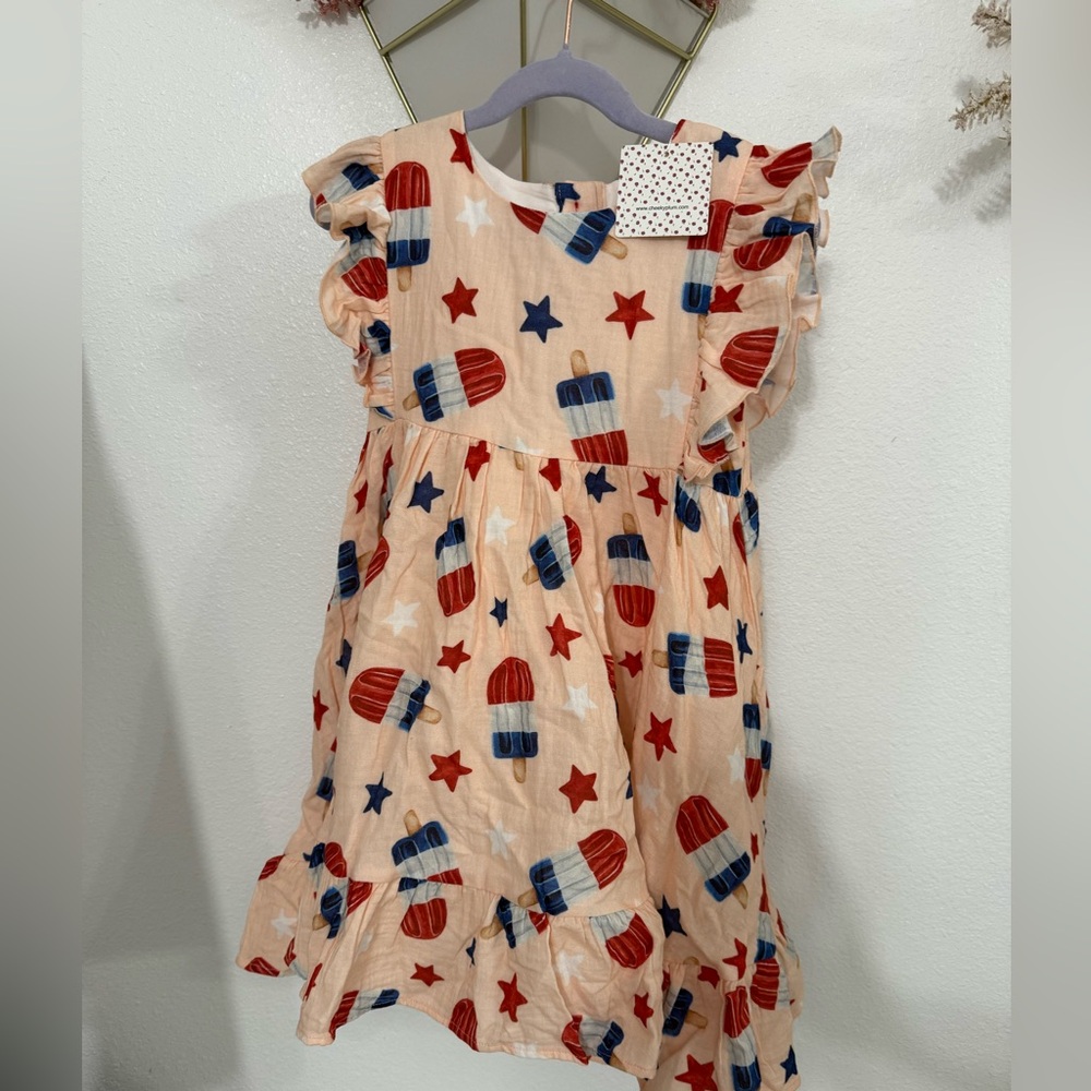 Cheeky Plum Popsicle Print Dress - Red and Blue